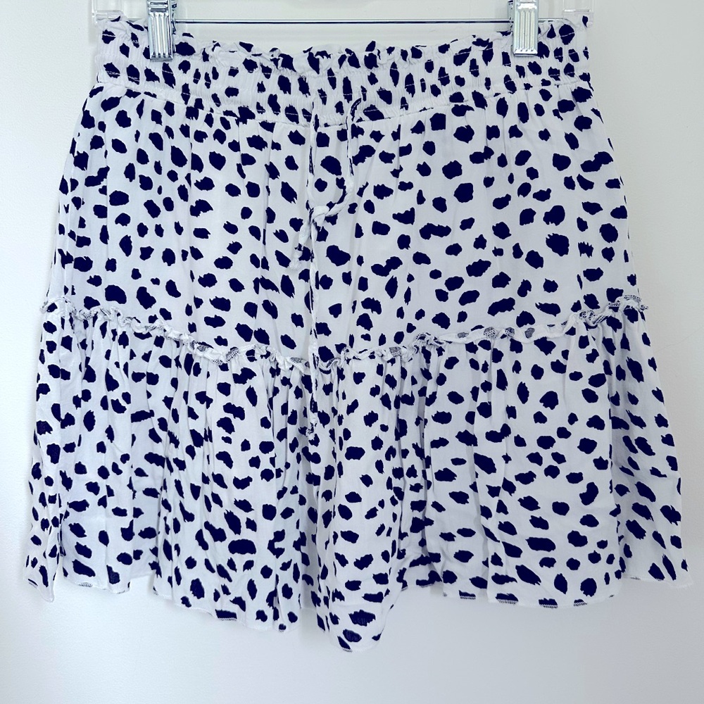 Stylish Black and White Polka Dot Mini Skirt